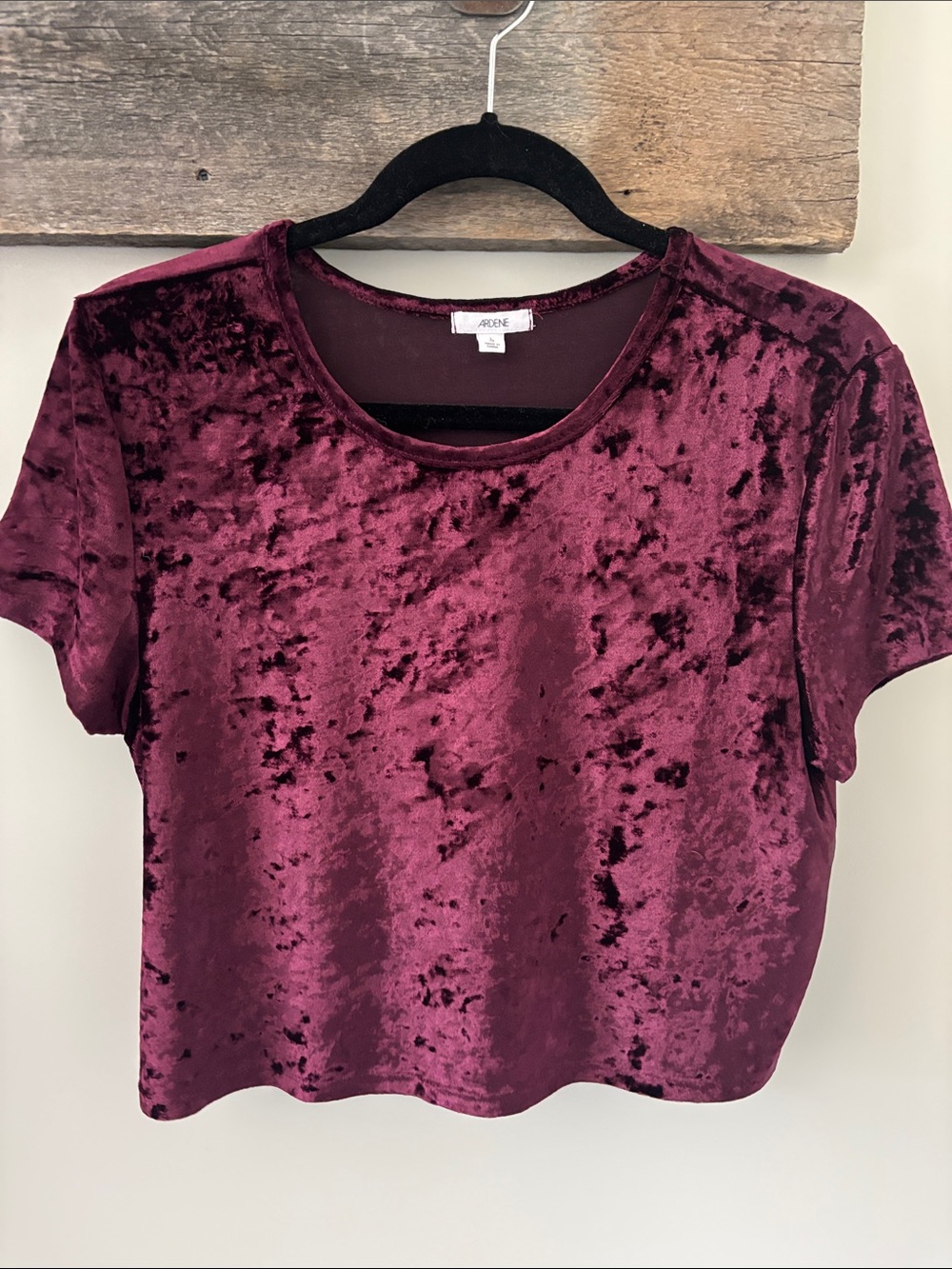 Velvet Cropped Tee - Wine